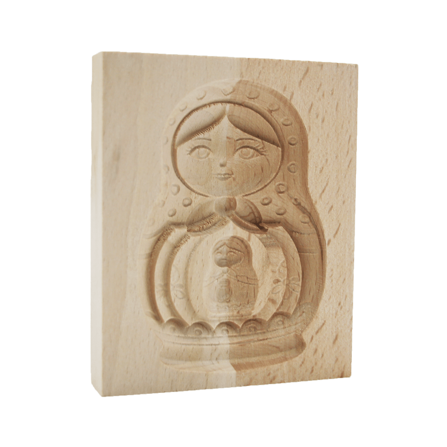 Image of Baking Tool Made Of Wood Featuring A Doll Design, Safe For Food Use, Ideal For Cookie Stamping, Perfect For Gingerbread And Festive For Home Baking