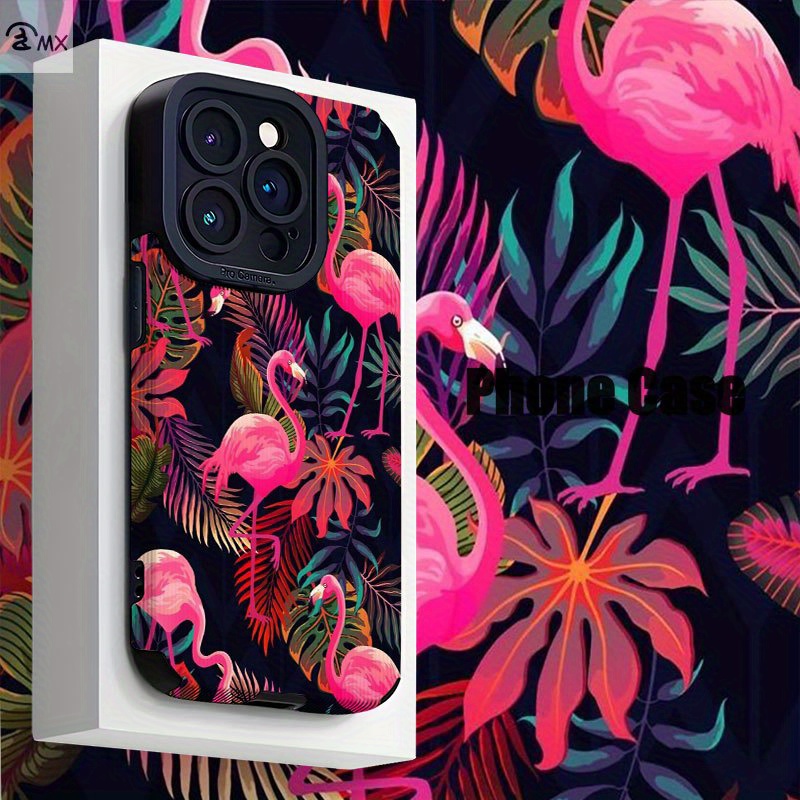 TEMU Phone Case: Pink Flamingo Tropical Plant Wallpaper . Suitable For Iphone 17, 17 Air, 17 Pro, 17 Pro Max, 16, 16 Plus, 16 Pro, 16 Pro Max, 15, 15