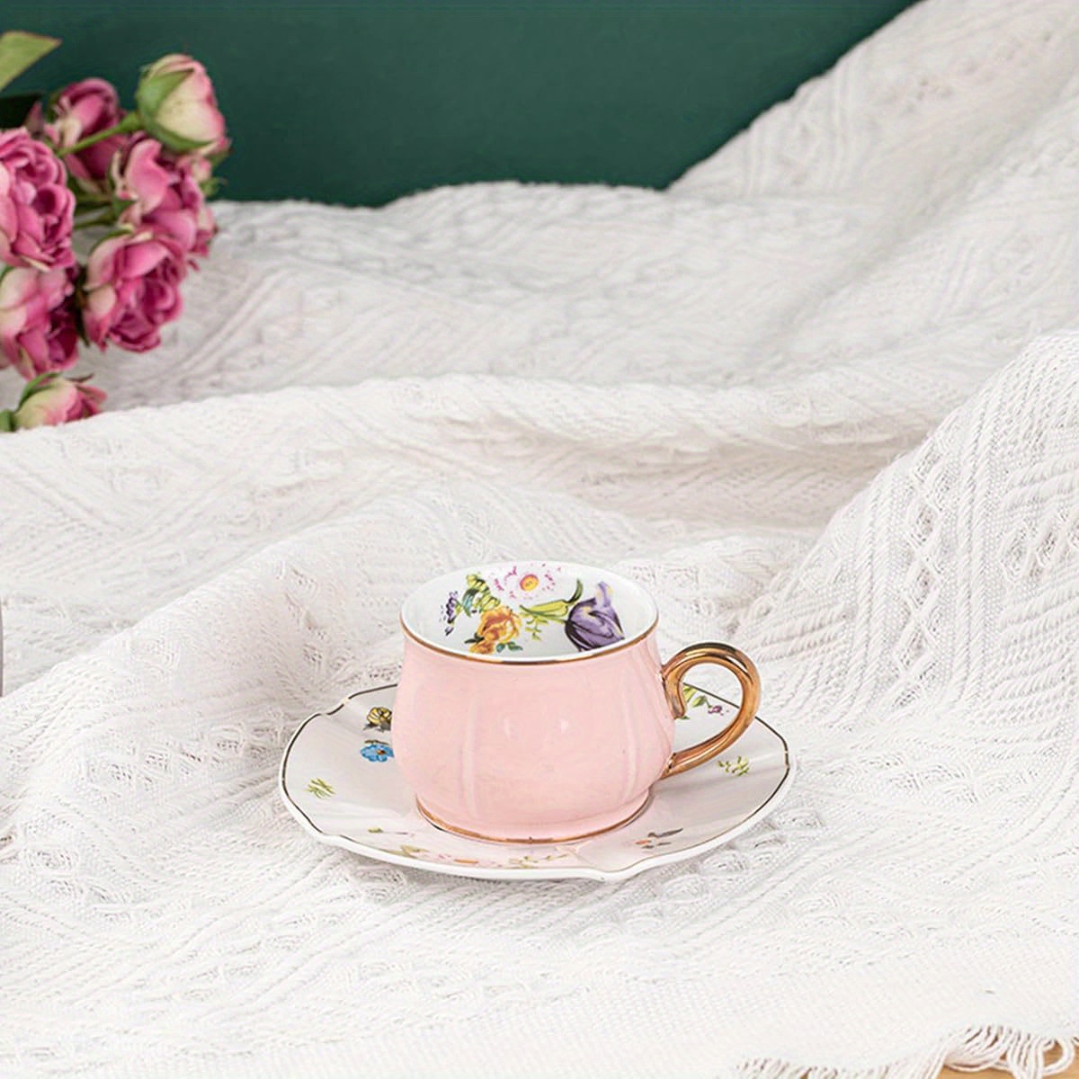   cup and saucer set porcelain tea cup with   big floral tea cup for gift tea party 7 43oz Product details 3