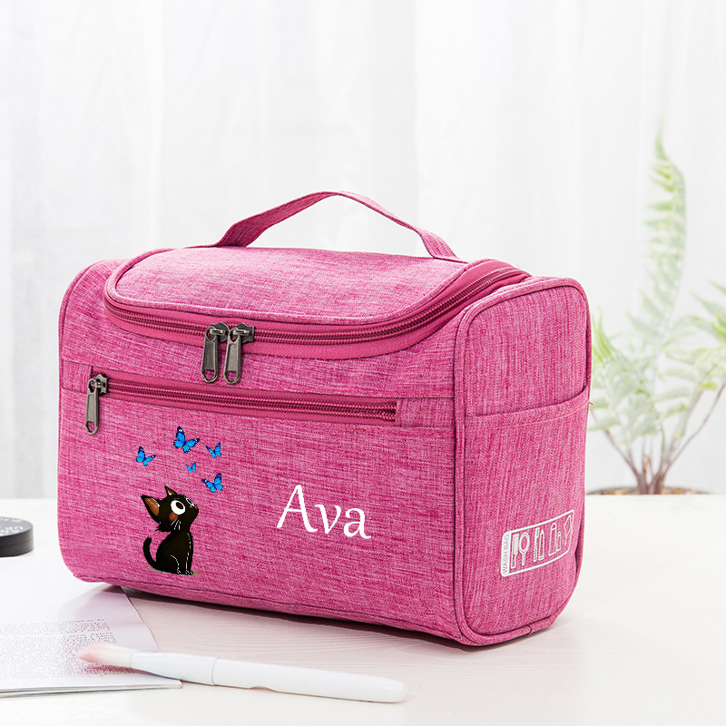 TEMU A Personalized Beautiful Cat And Flower Toiletry Bag, Cosmetic Bag, Handbag, Wash Bag, Pencil Case, And Gift Bag Is The Perfect Customized Gift