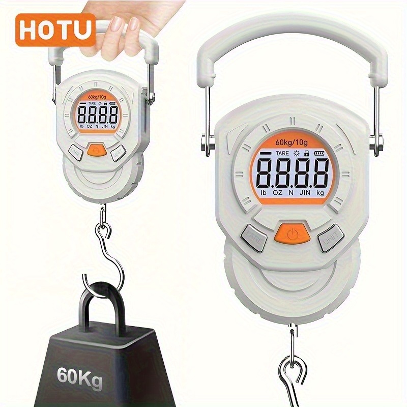 Hotu 1pc 60kg/10g Industrial Digital Hanging Scale, Battery Powered (battery Not Included)