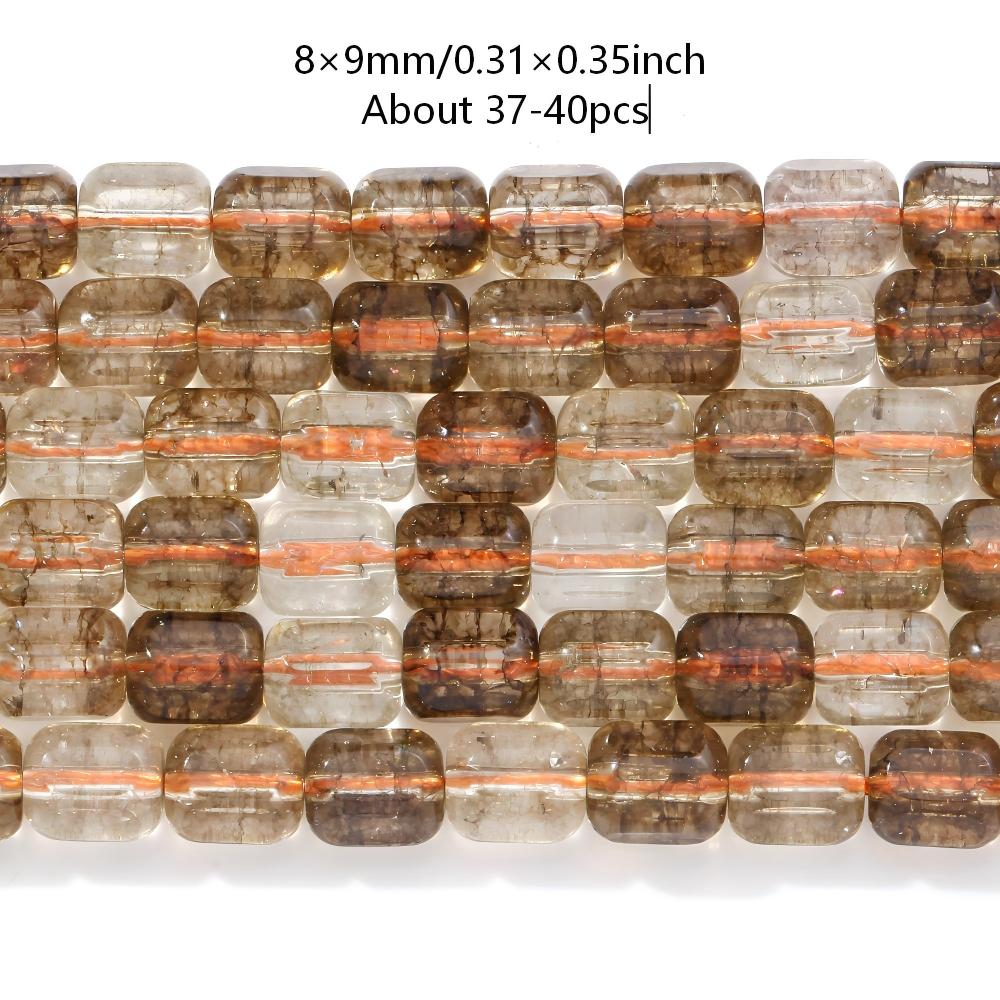 TEMU Perles seau hexagonales en quartz fumé 8×9 mm pour la fabrication de bijoux, DIY, accessoires pour collier, bracelet, boucles d'oreilles,
