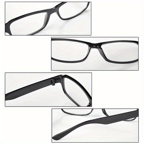 6-Packs Unisex Rectangle Reading Glasses, Polycarbonate Lens & Frame, Farsightedness Presbyopia Eyewear, Simple Gradient Design