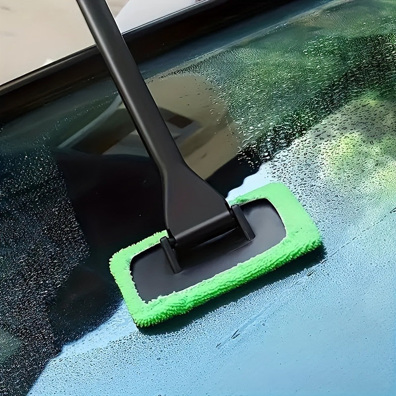 1 Car Windshield Cleaning Brush with 3 Reusable Pads - Suitable for Interior, Exterior, Household Glass, and General Car Glass Cleaning Tool