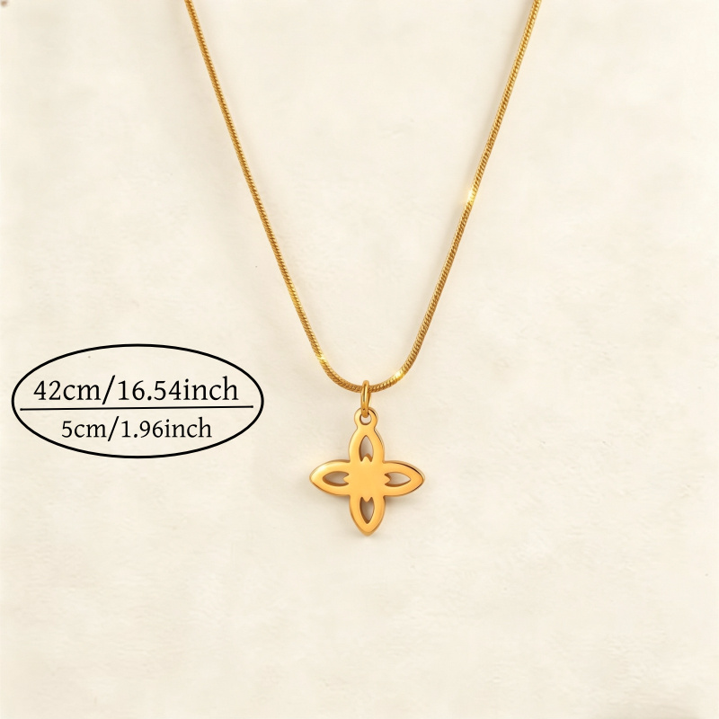Women's High-Quality Stainless Steel Golden Round Snake Chain Necklace