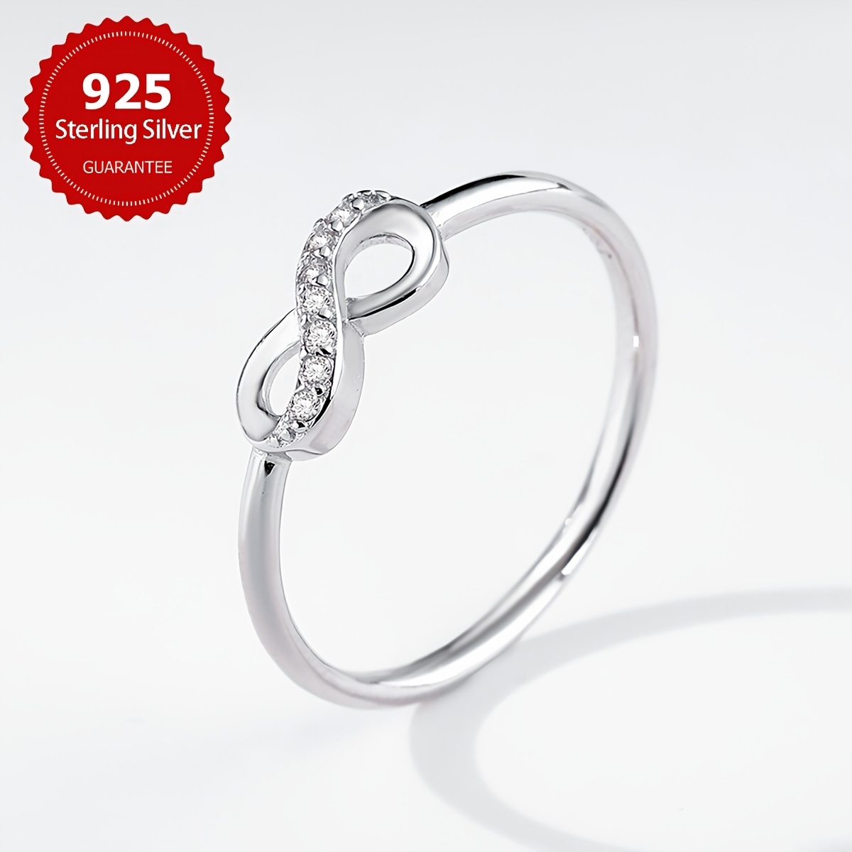 1 Exquisite Infinity Symbol Ring, Women'S S925 Sterling Silver Wedding Band, Elegant Women'S Valentine'S Day Jewelry Gift