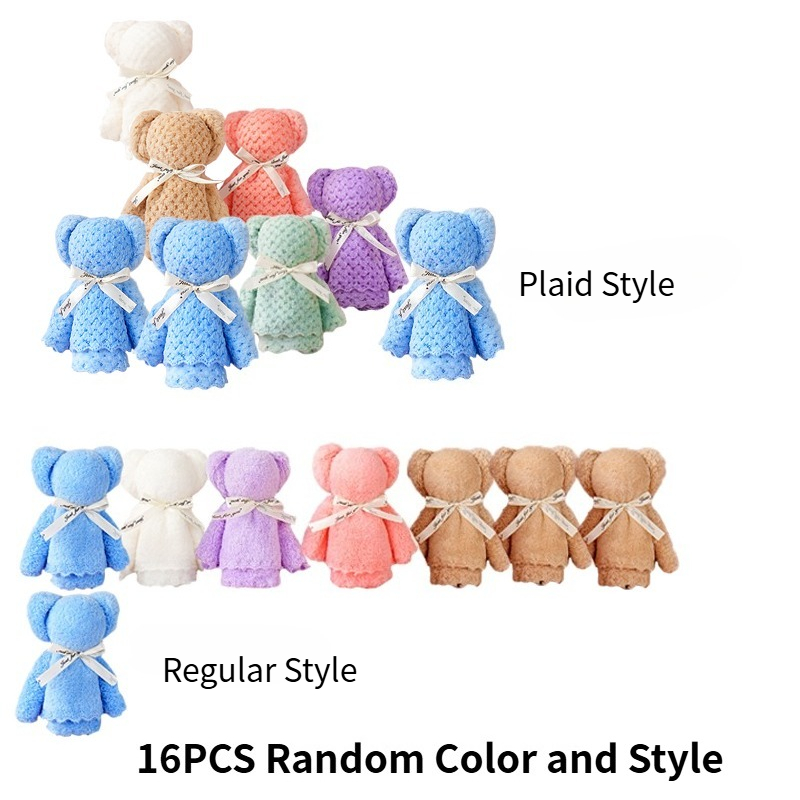 TEMU Lot de 16 serviettes colorées de styles et couleurs aléatoires [ + Style à carreaux], ensemble cadeau souvenir serviette - Parfait pour Noël,