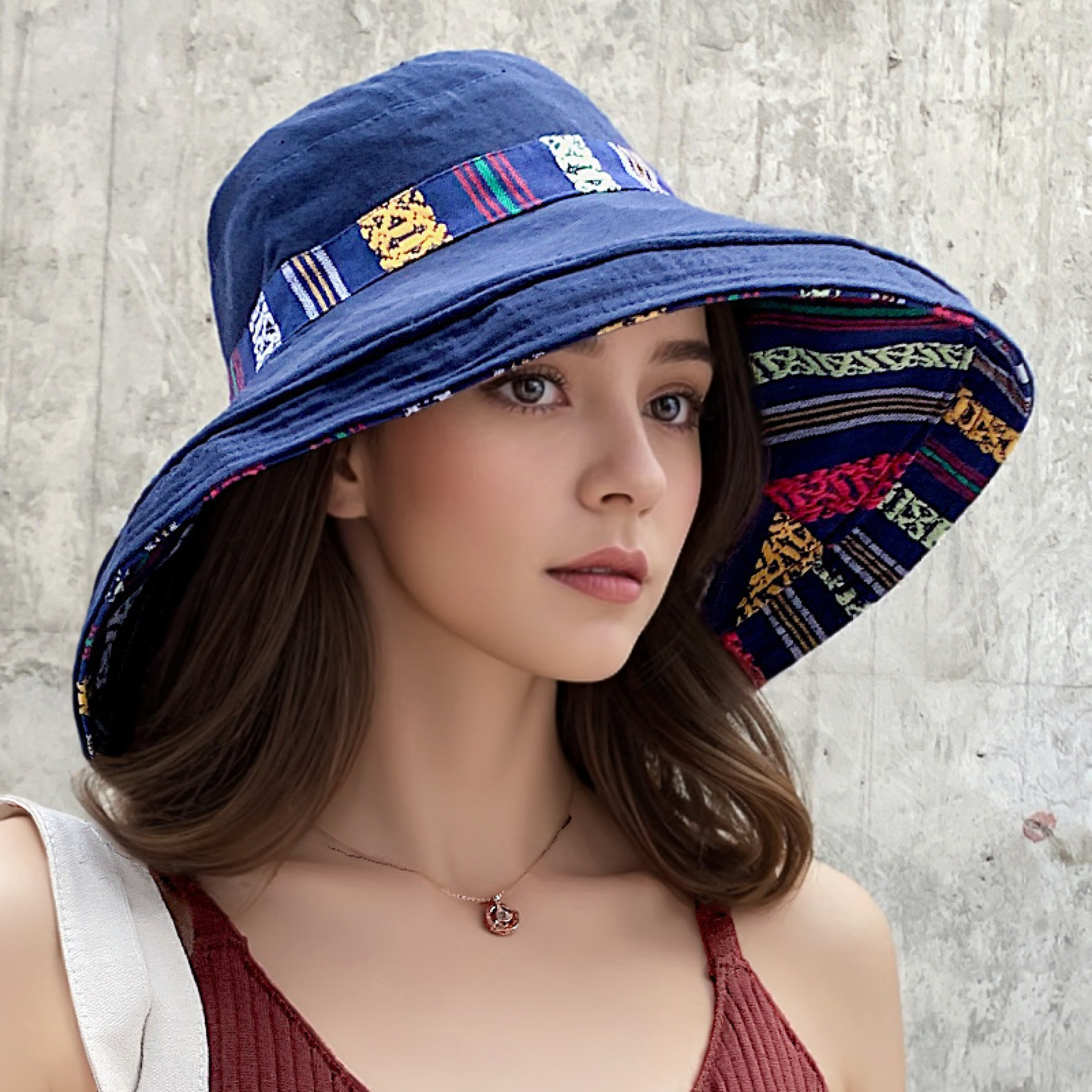 TEMU Gorro de Pescador Verano Reversible Sombrero de Sol Viaje Versátil Gorra Cubre Rostro Mujer Influencer Sombrero de Playa
