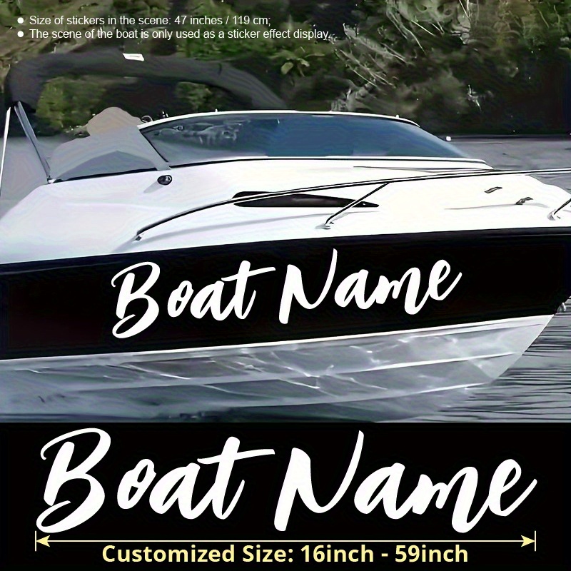 Custom Boat Name Sticker, Handwritten Reflective Vinyl Decal