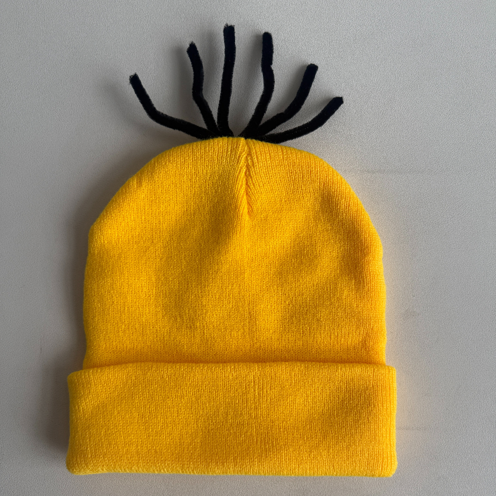 TEMU 2pcs Yellow Halloween Hats, Fashionable Cosplay Hats, Winter Warm Caps, Holiday Party Costume Additions
