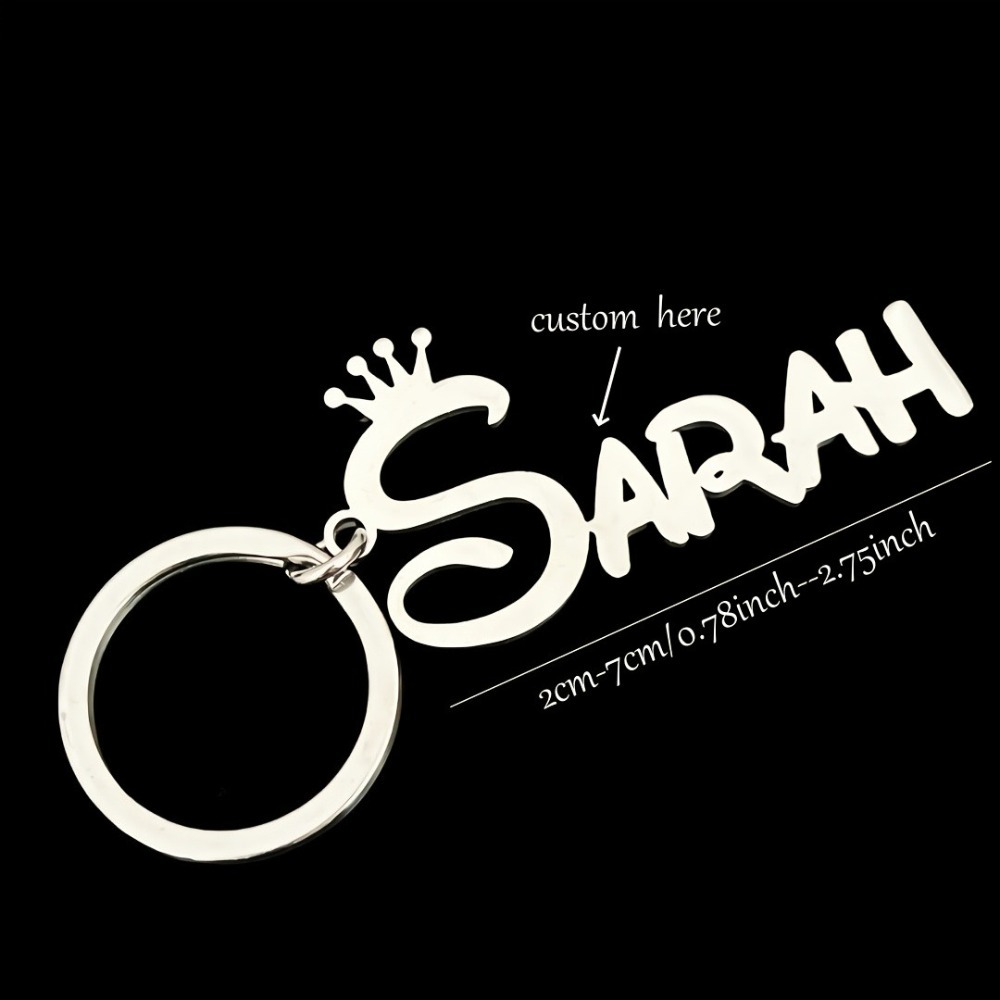 Custom Women's Keychain with Stainless Steel Crown