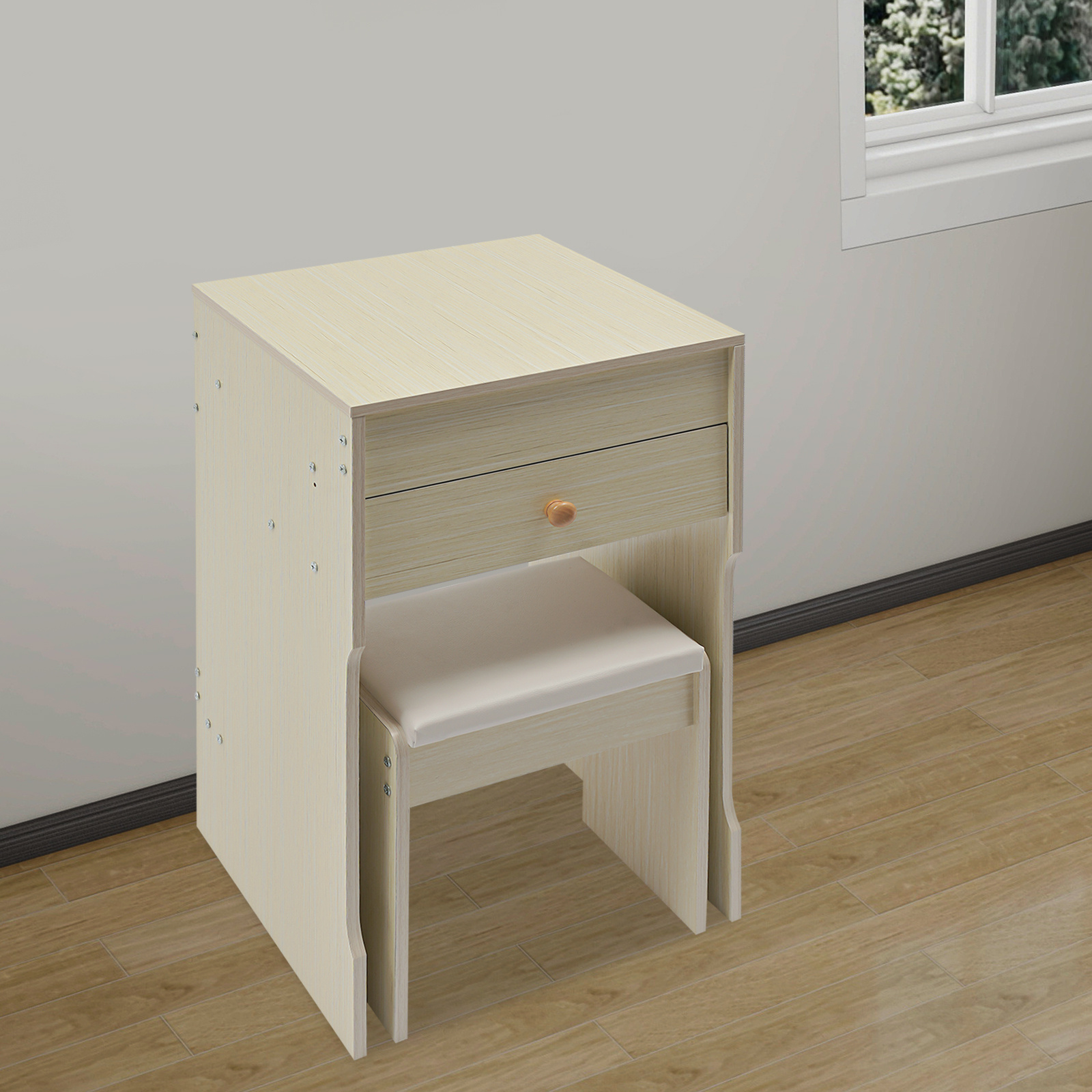 TEMU Tavolino da trucco mini con ribaltabile, noce 40 cm, durevole, facile da , con specchio, tavolino da trucco con scomparti portaoggetti e