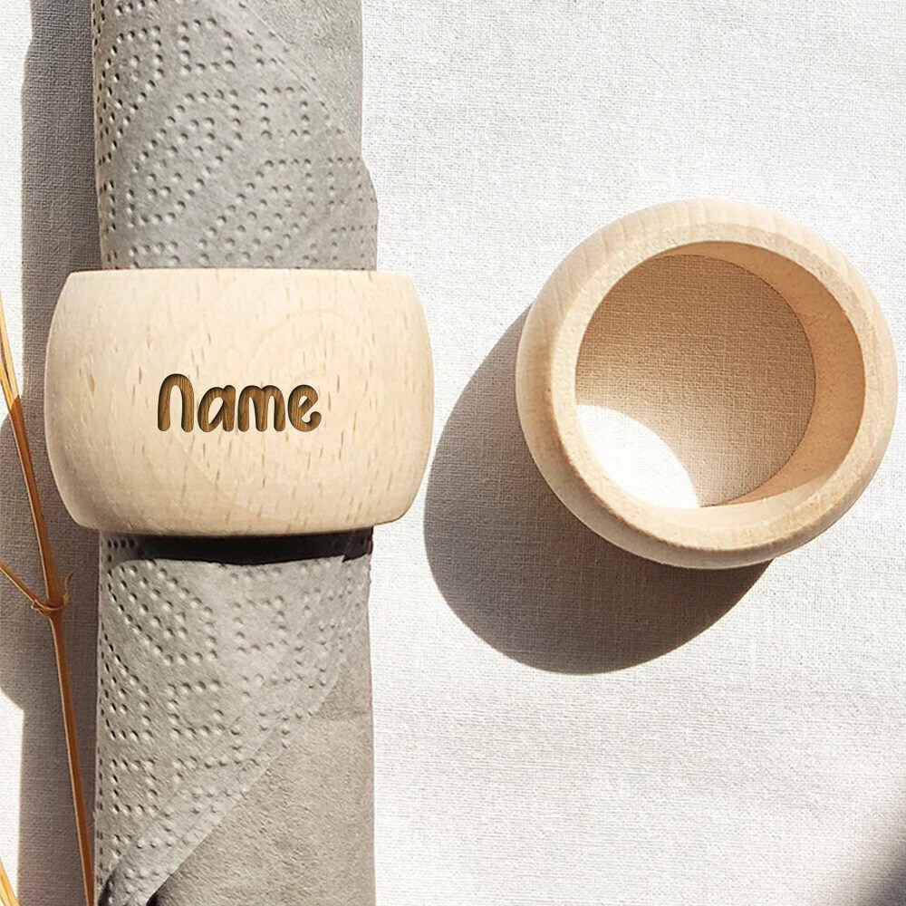 TEMU Personalized And Customized Napkin Rings | Exquisite Small Decorations On , Wooden Multiple Font Napkin Clasps, Increase Dining Pleasure