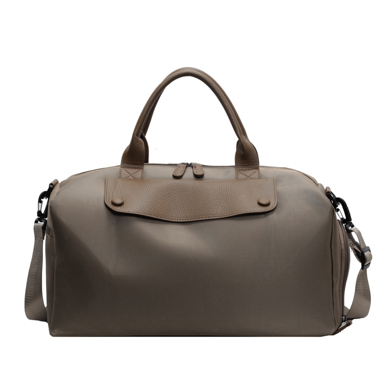 TEMU Handheld Fitness Bag, Retro Travel Tote, Independent Shoe Bag And Dry-wet Pouch, Smooth Double Zipper, Built-in Zippered Pocket, Multifunctional