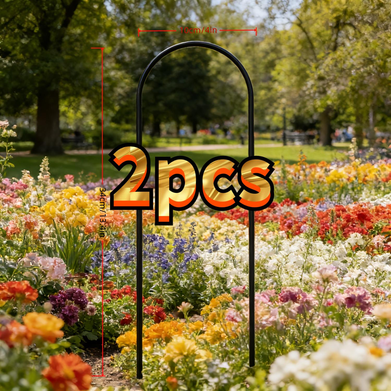 E-shop 2er-Pack Metall-U-förmiges Rankgitter für Kletterpflanzen, rostfrei & langlebig, U-förmiges -Design, spezielle Gartenstütze für