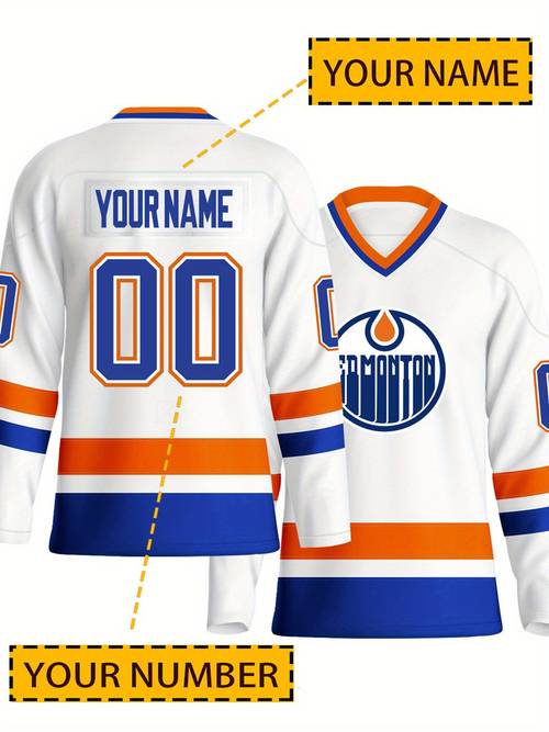 mens ice hockey with customizable name and number embroidered casual outdoor sports long sleeved ice hockey customized size s 3xl