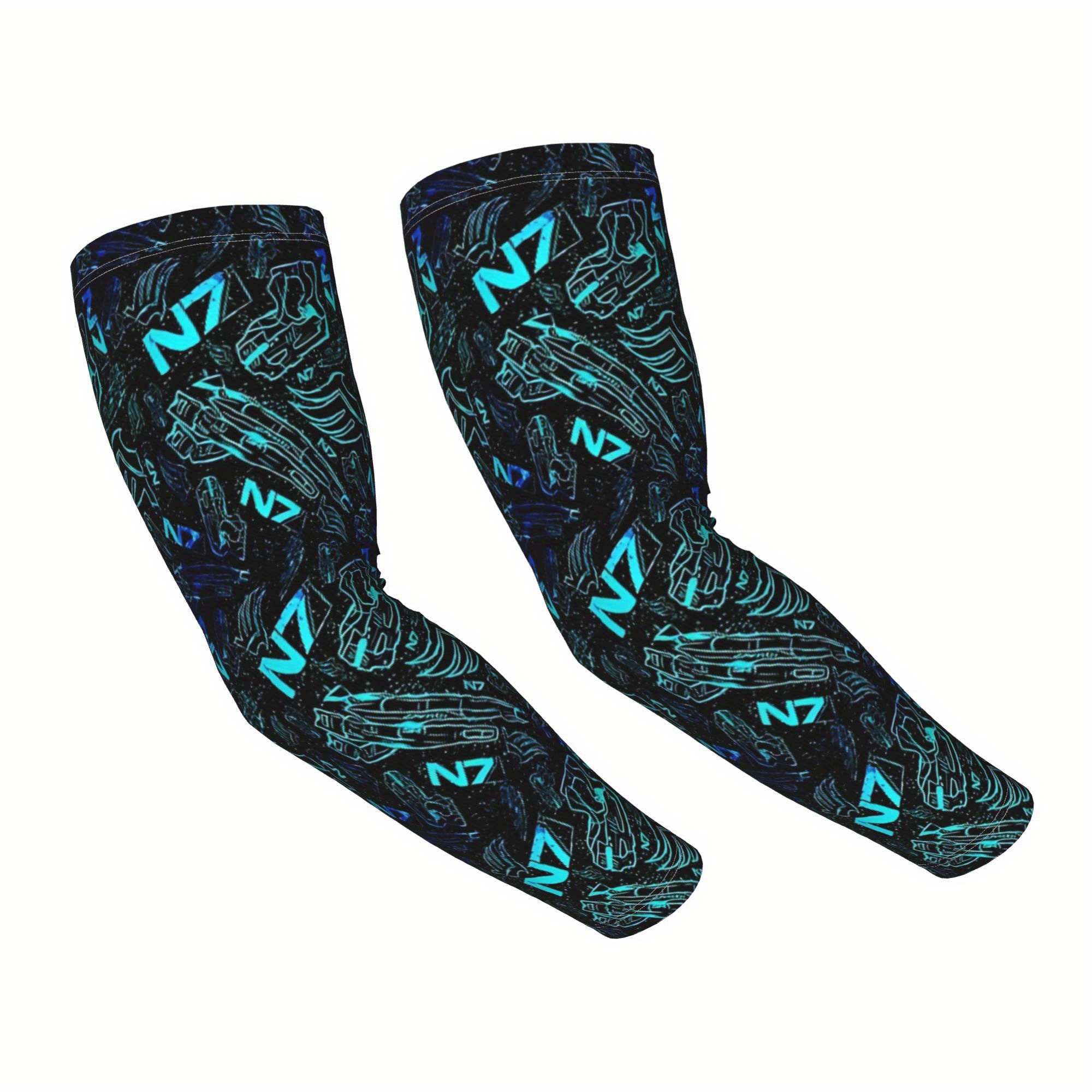 TEMU Gaming Arm Sleeves - Cooling Sleeve With Vibrant N Design, Breathable Knit Fabric For & Style, Gaming Accessories,