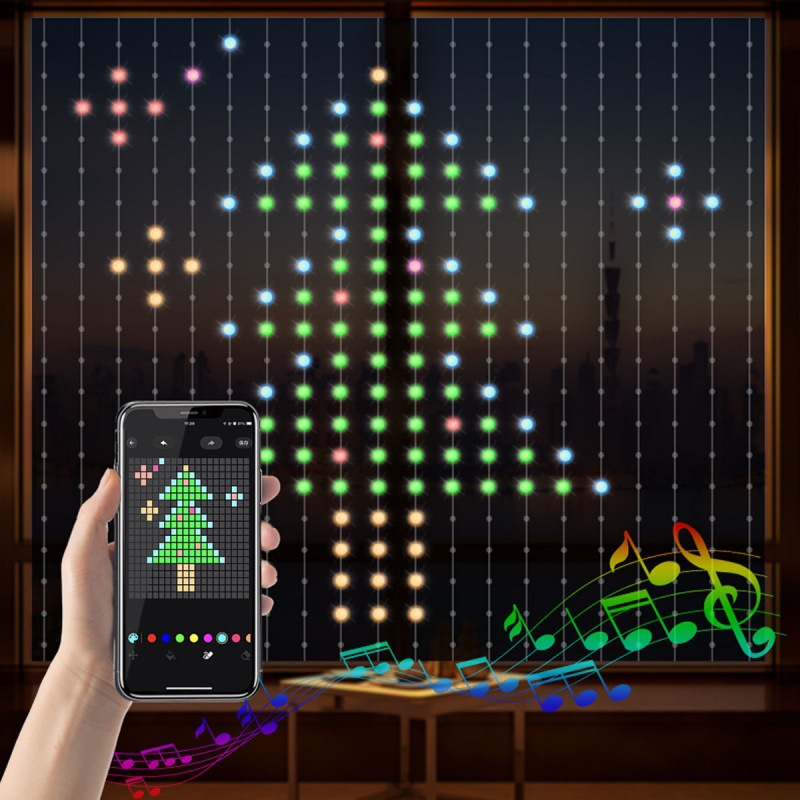 

400 Led Christmas Curtain , 9.8x9.8ft, Usb , App & Wireless , , Diy & , Led For Christmas, Halloween, New & Decorations