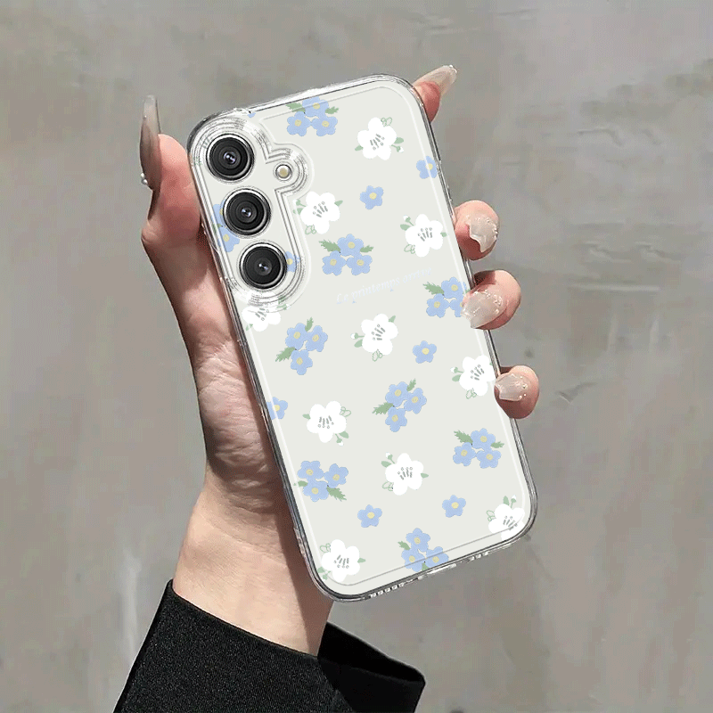 blue white floral phone case suitable samsung galaxy a02 Temu