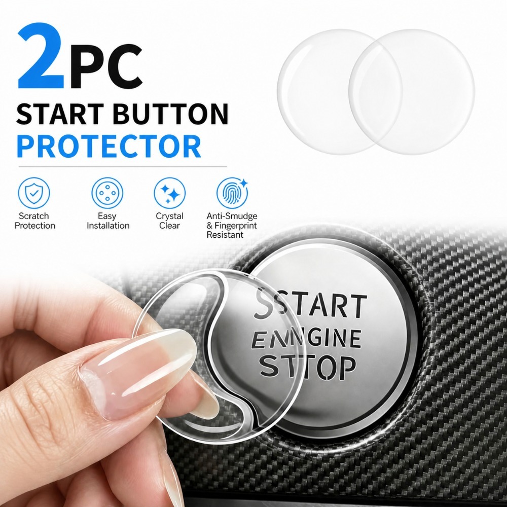 TEMU 2pcs Car Ignition Switch Button Crystal Transparent Protective Stickers, Suitable For For Rav4 Start/stop Button Protection Stickers,