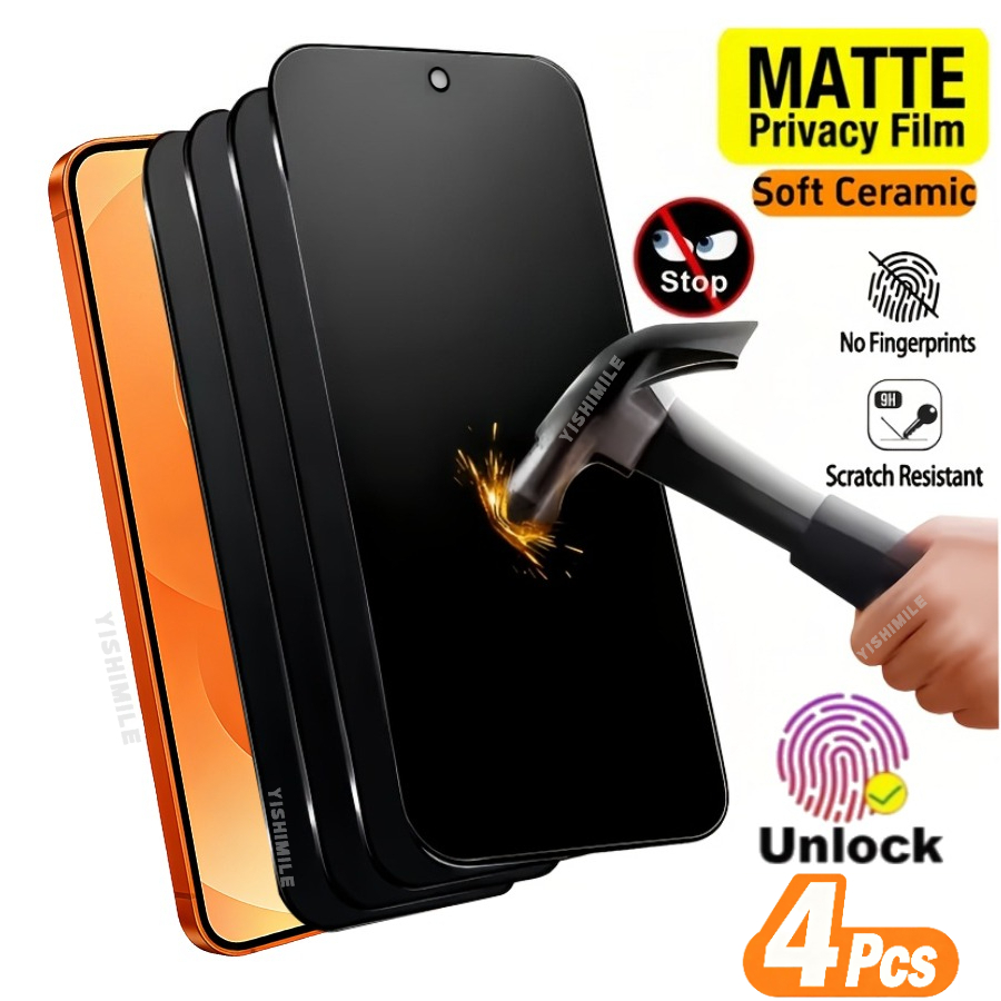 TEMU 4 Pack Matte Frosted Privacy , Soft Material, For Galaxy S22 5g/s22  5g/s23/s23 /s24/s25/s26/plus/ultra/s25 Edge/s25 Fe Series, Anti-spy, ,