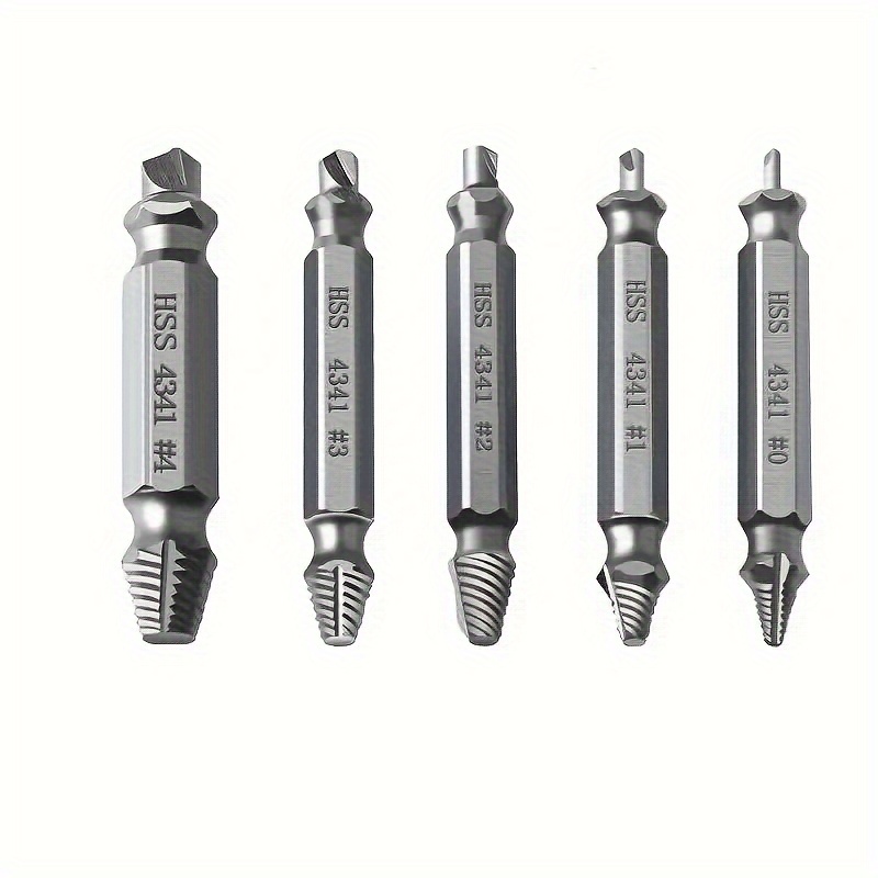 5pcs Damaged Screw Extractor Drill Bit High Double Easily Take Drill Out Broken Screw Remover