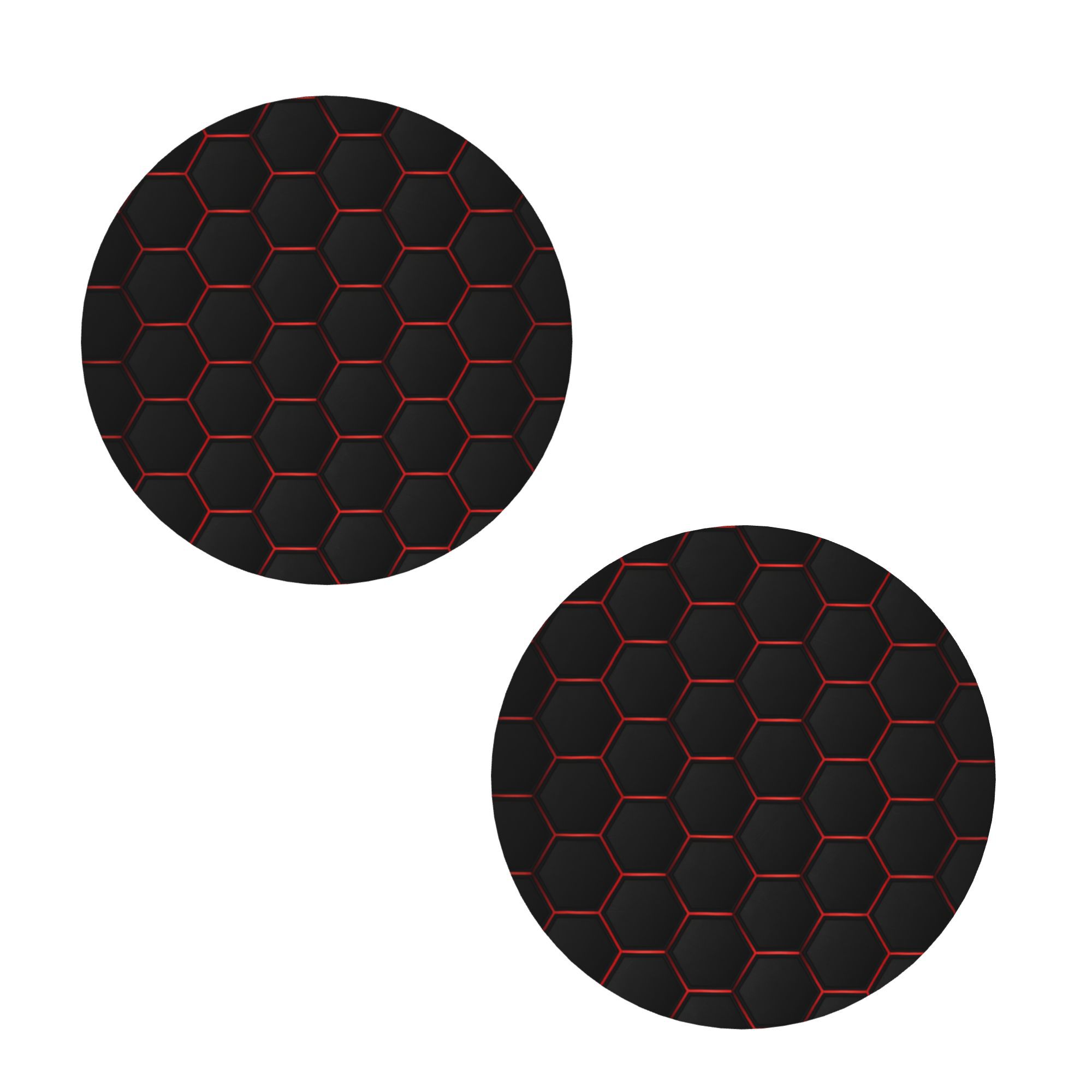 TEMU Set van 2 Ronde Auto Beker Onderzetters met Stijlvolle Geometrische Designs, Geschikt voor Zowel Thuis als Voertuiggebruik
