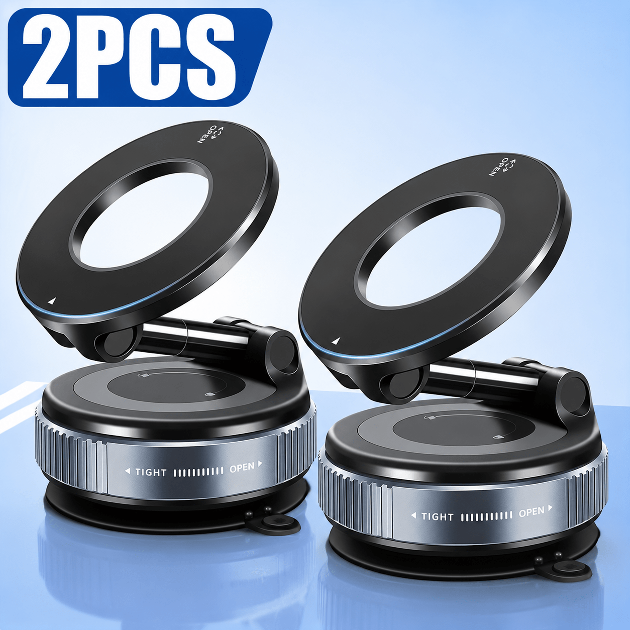 TEMU 2pcs Adjustable Magnetic Phone Mounts, Suitable For Car/gym/mirror/smooth /bathroom Mirror, Universal, Portable Foldable Car Phone Holder,