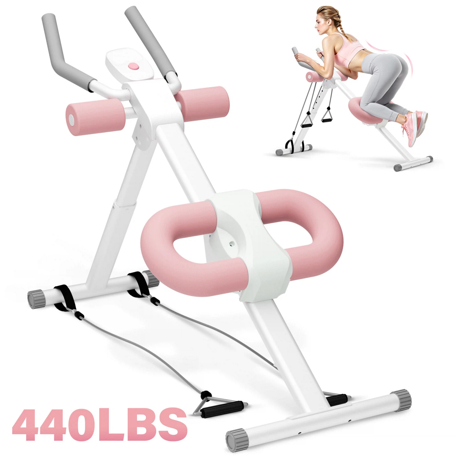 TEMU Abdominal Trainer, Foldable For Home Gym Ab Machine, Sculpt Abs, With Resistance Bands And Additions, Suitable For Home, Office, And Apartment