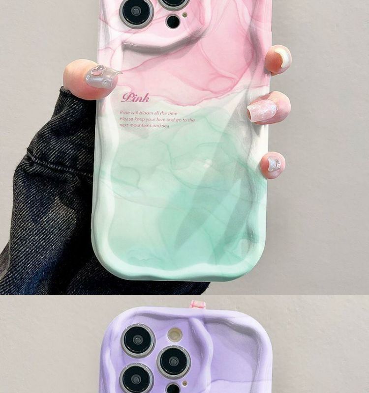 [3599 People Collected]Rendered Pink Green 15 Pro Simple Niche 14/13/12 Phone 12 Personality Xs Full Coverage 8 Plus Soft