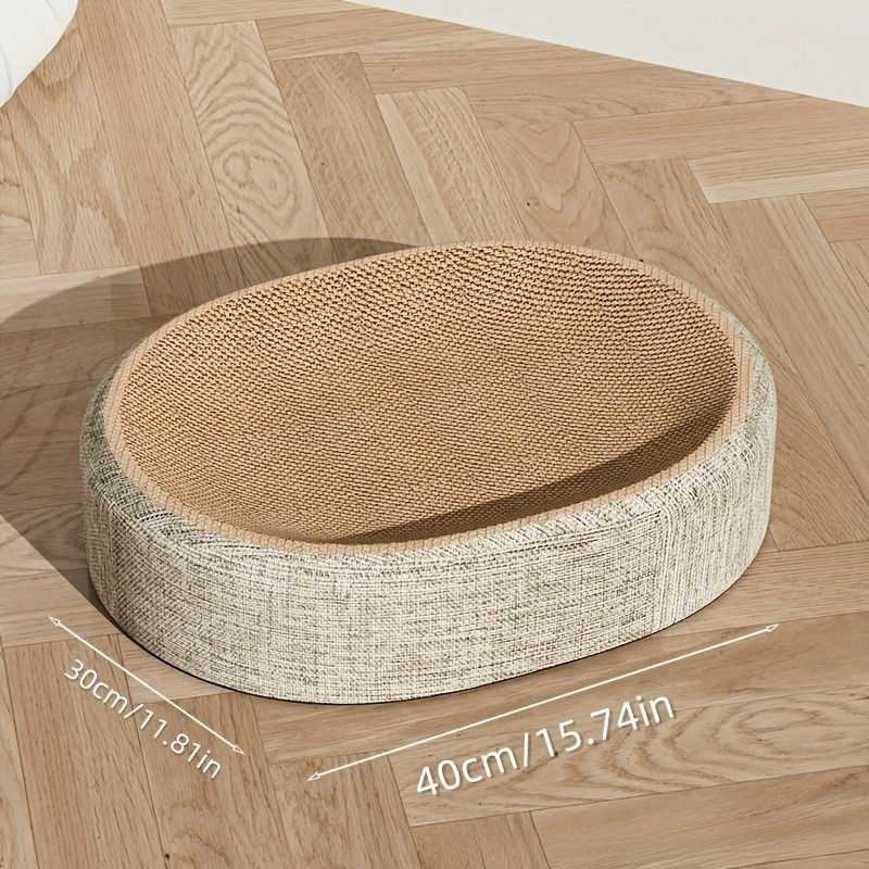 

1pc Cat Scratching Board, Sisal Rope Pet Furniture, For Small To Medium Cats, Games , , Cat Bed