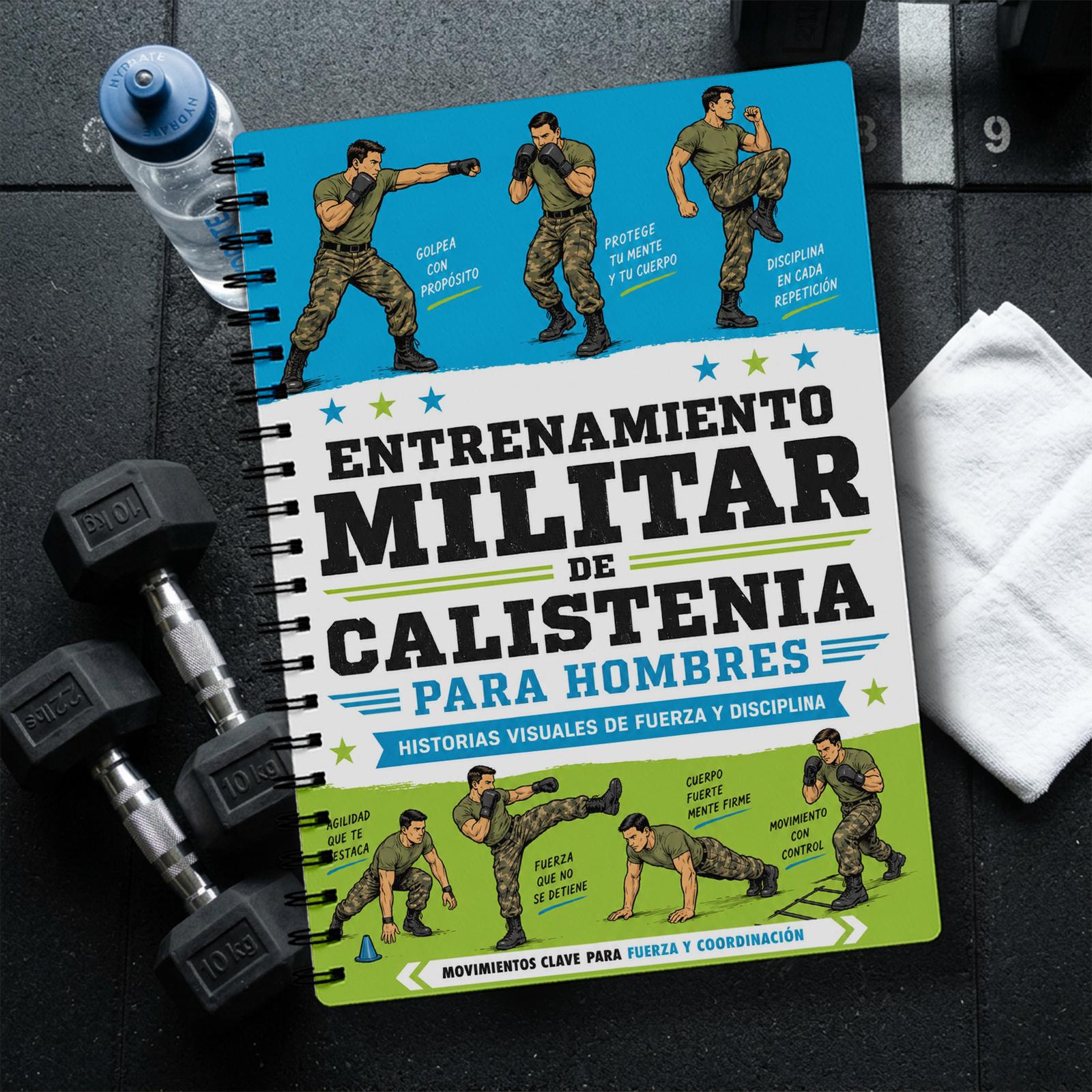 TEMU Versión Española Planificador de Fitness de Peso Corporal Estilo Militar para Hombre: de Entrenamiento en Casa sin Equipo, Rastreador de