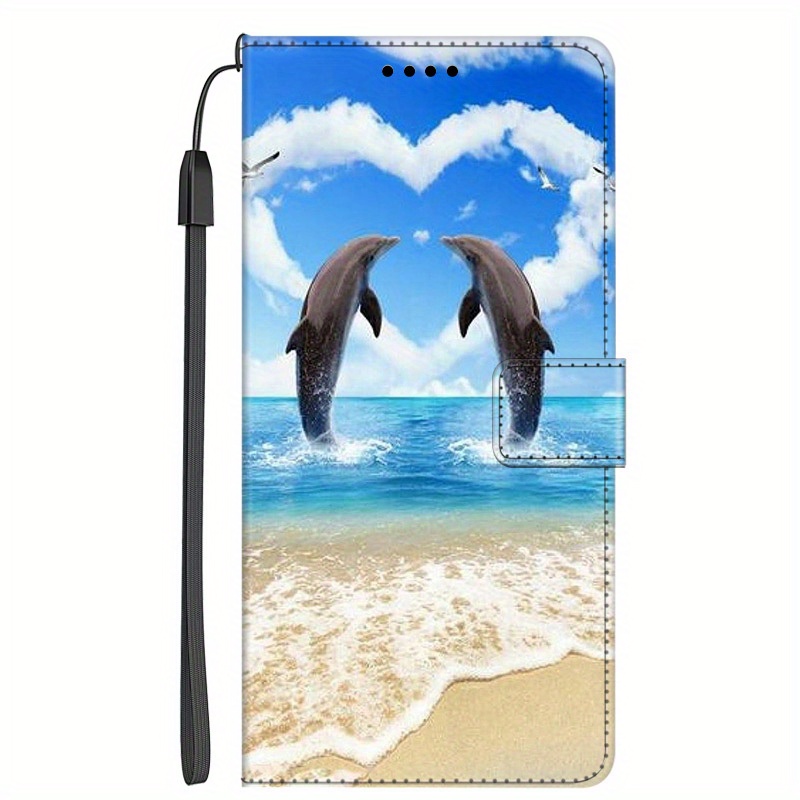 TEMU Phone Case: Cute Love Pattern Pu Magnetic Flip Wallet Case With D Holder Stand For Iphone 5/6/7/x/xs/xr/11/12/13/14/15 Plus Pro Max