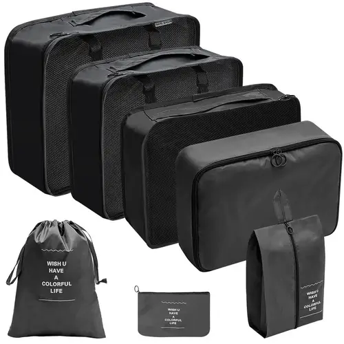 7pcs travel storage bag suitcase storage sorting organizer set portable wardrobe shoe pouch