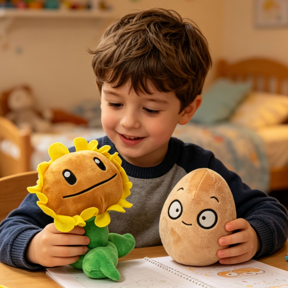 Sunflower & Potato Plush Dolls, Soft Stuffed Figures