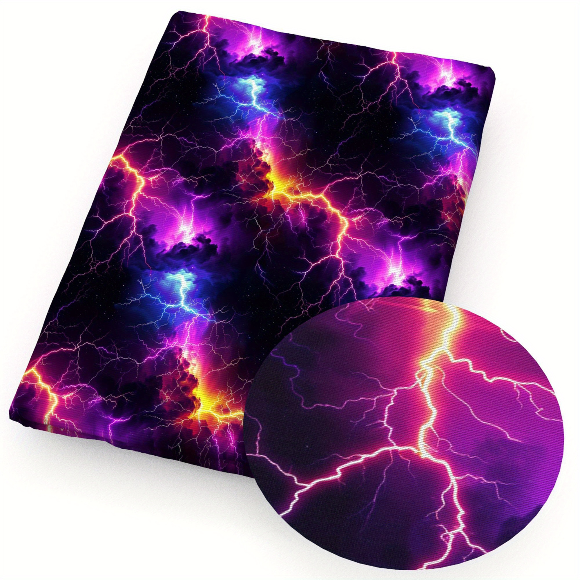 1pc Lightning Series Pattern Quilting Fabric-17.7x19.68inch (45x50cm) Polyester Craft Fabrics Handmade Fabric Precut For Craft