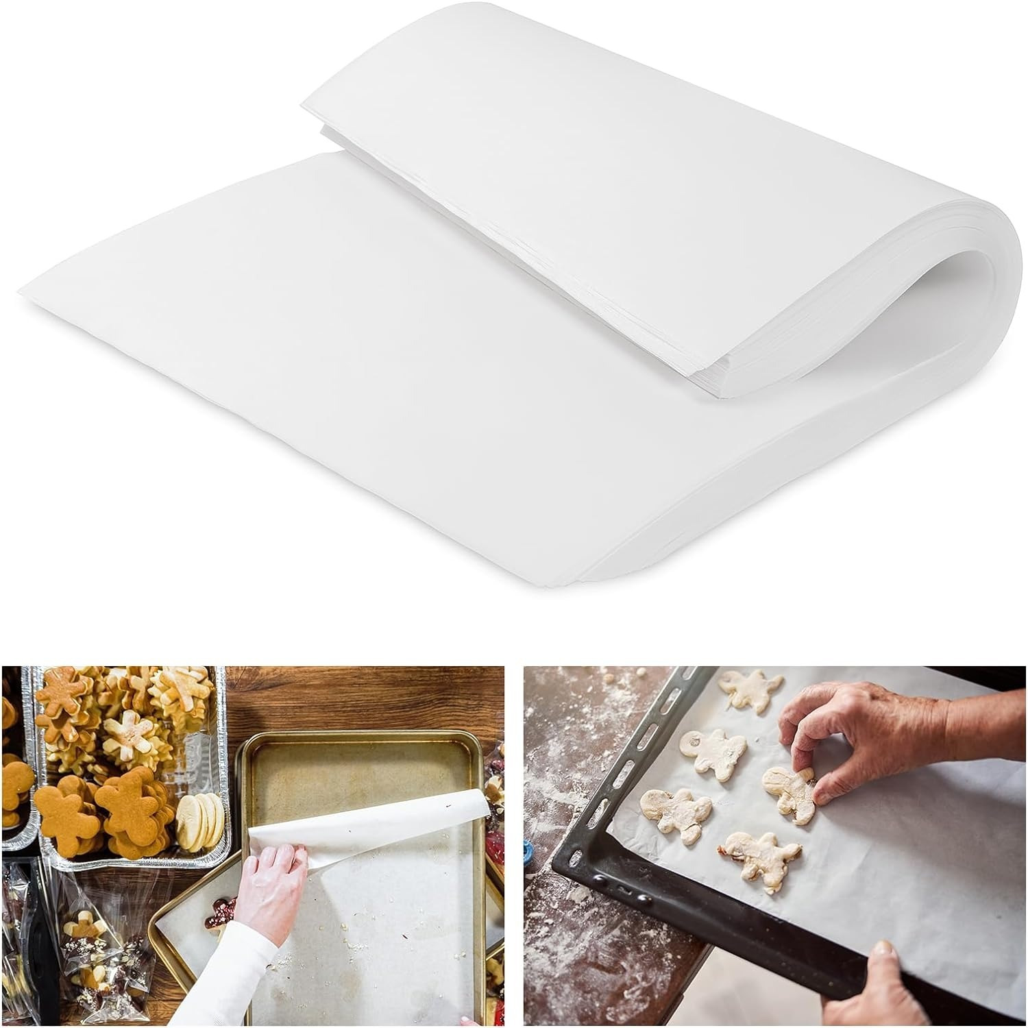 TEMU 200pcs Parchment Paper Sheets Set - 12x16 Inch & 9 Inch Round Pre-cut Baking Liners, Heat-resistant Up To 450°f, Ideal For Air Fryer, Oven, Microwave