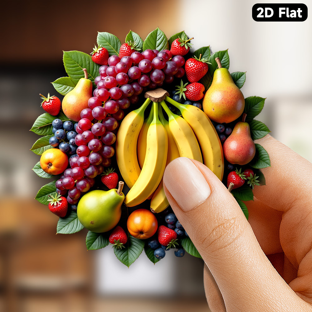 1pc Fruit-shaped Refrigerator Magnet Suitable For Food Lovers & Family Gatherings - Banana, Grape, Strawberry, Cherry, Blueberry, Acrylic Fridge Magnets With Base Decor, Christmas Gifts For, 2d Flat