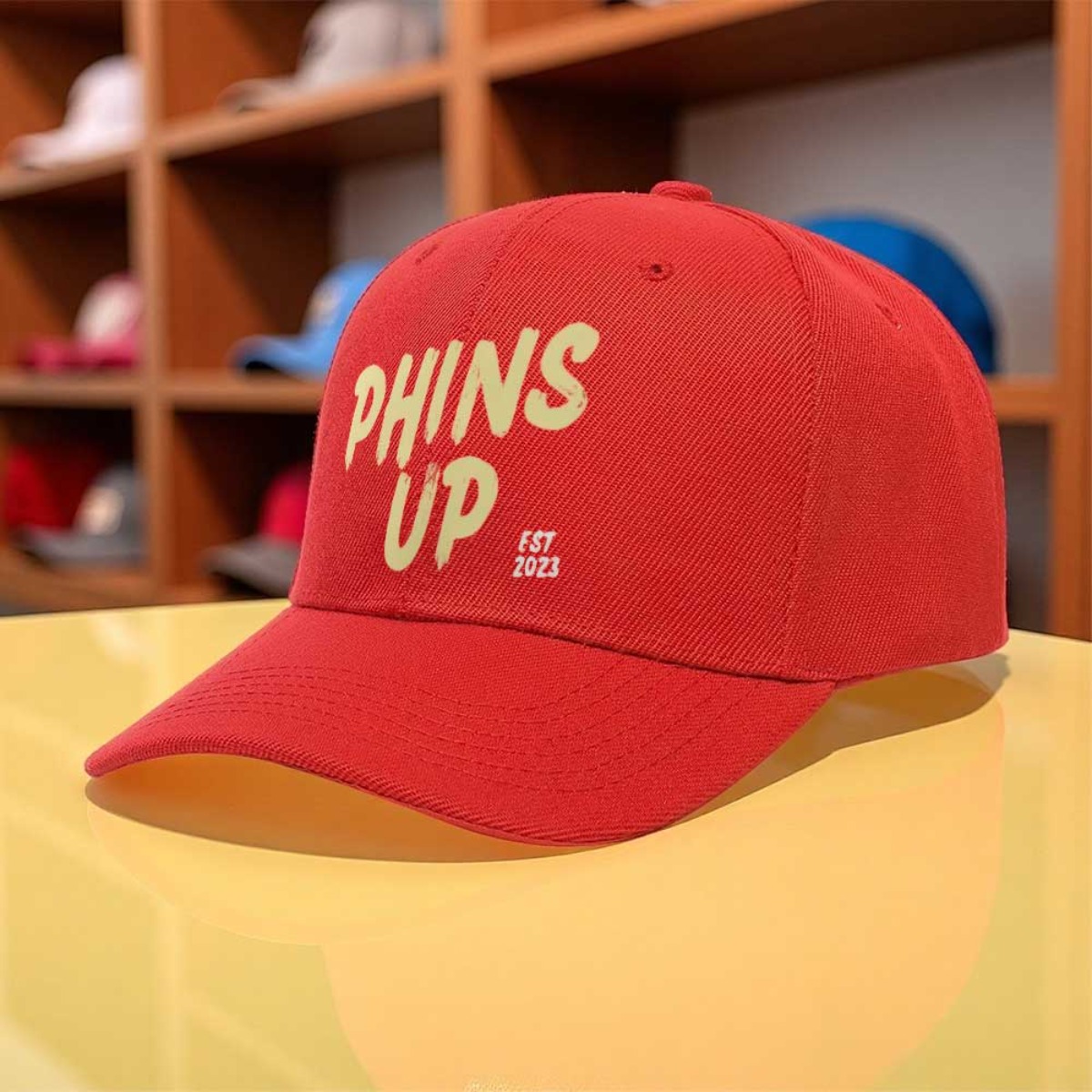 TEMU 1pc League Baseball - Vintage Sporty Unisex Adjustable Snapback, Black With Yellow " Up" Lettering & Dolphin Logo, Lightweight Polyester For