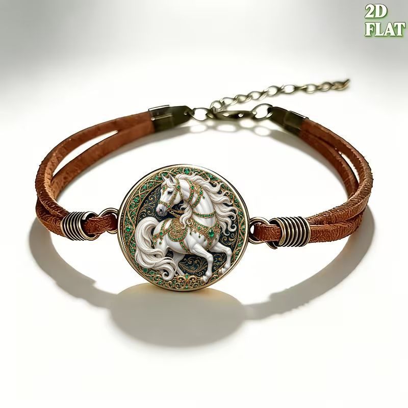 2D Flat Pattern Vintage Bracelet, Unique Gift for Friends and Family