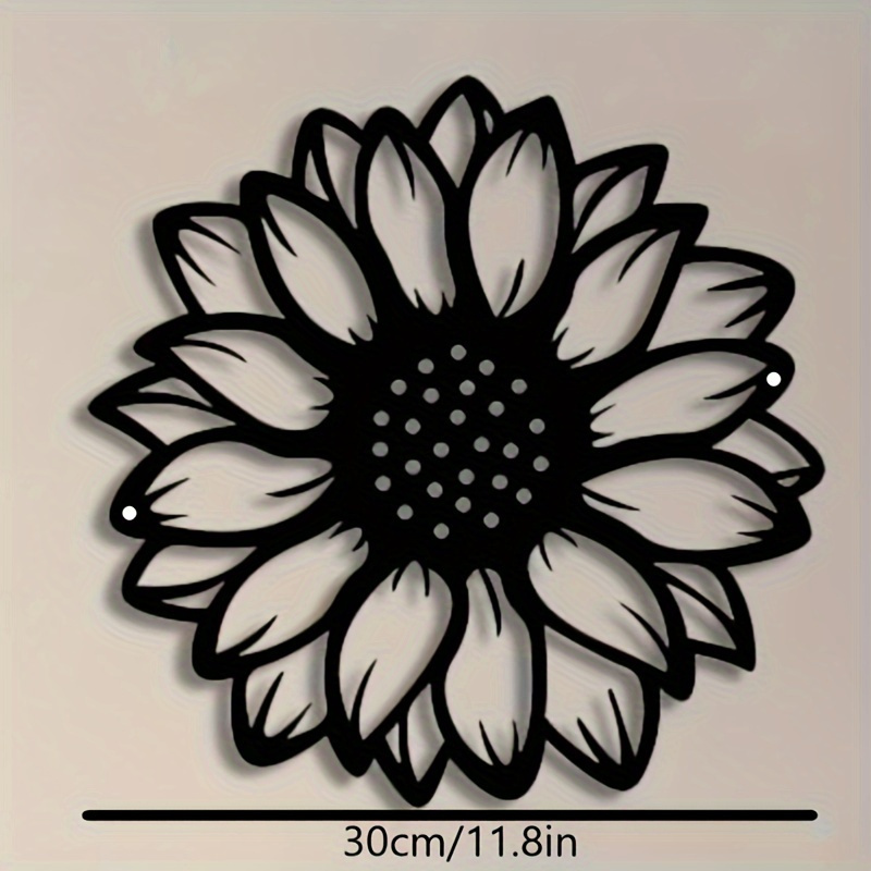 TEMU Large Sunflower Metal Wall Art - Rustic Home Decor Sculpture, Living Room & Housewarming Gift, For Spring