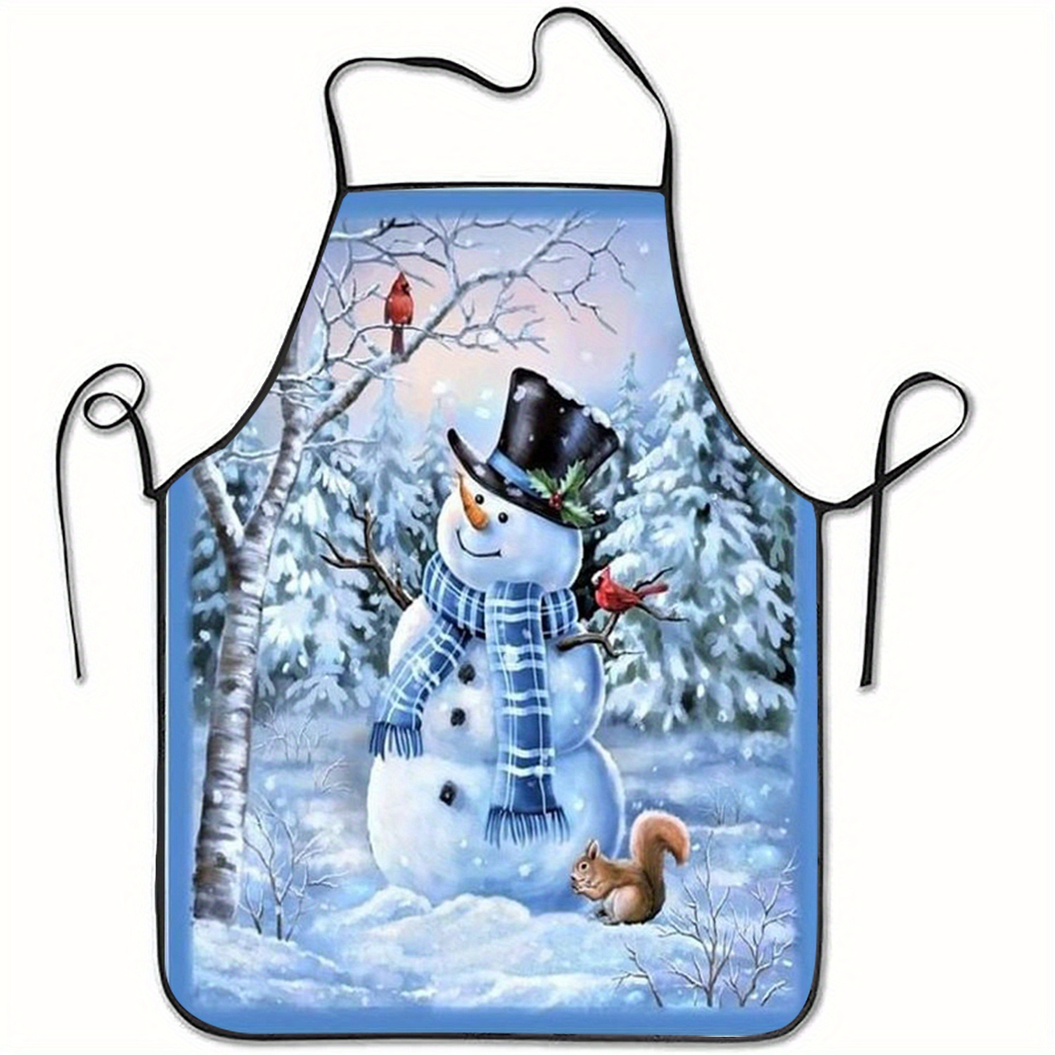 TEMU Un tablier manches en polyester avec un imprimé de de neige de Noël, parfait pour à , avec une couverture tissée, en polyester, idéal pour les