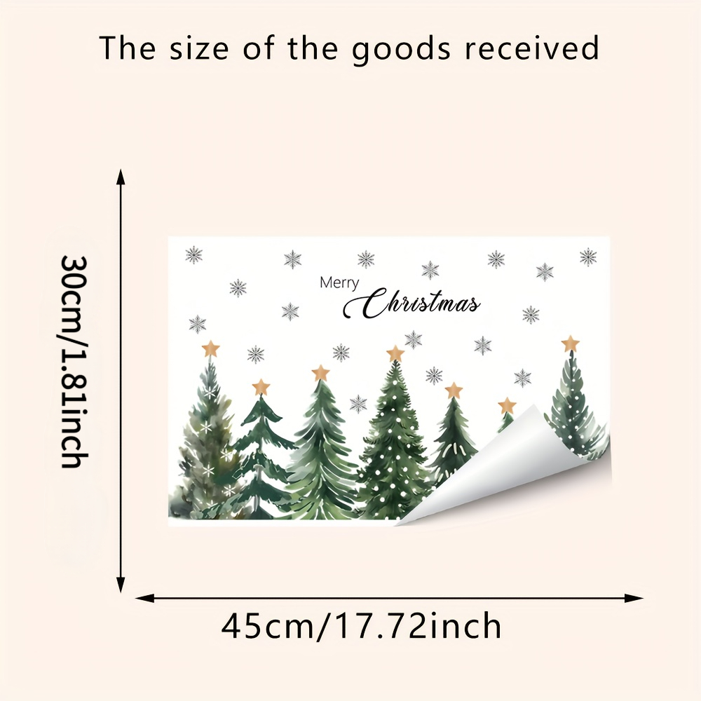 17.72 Inches X Inches Electrostatic Window Cling, Christmas Tree And Snowflake Pattern, Suitable For Doors, Cafes, And Cabins, Perfect For New Year's Eve Party Decorations
