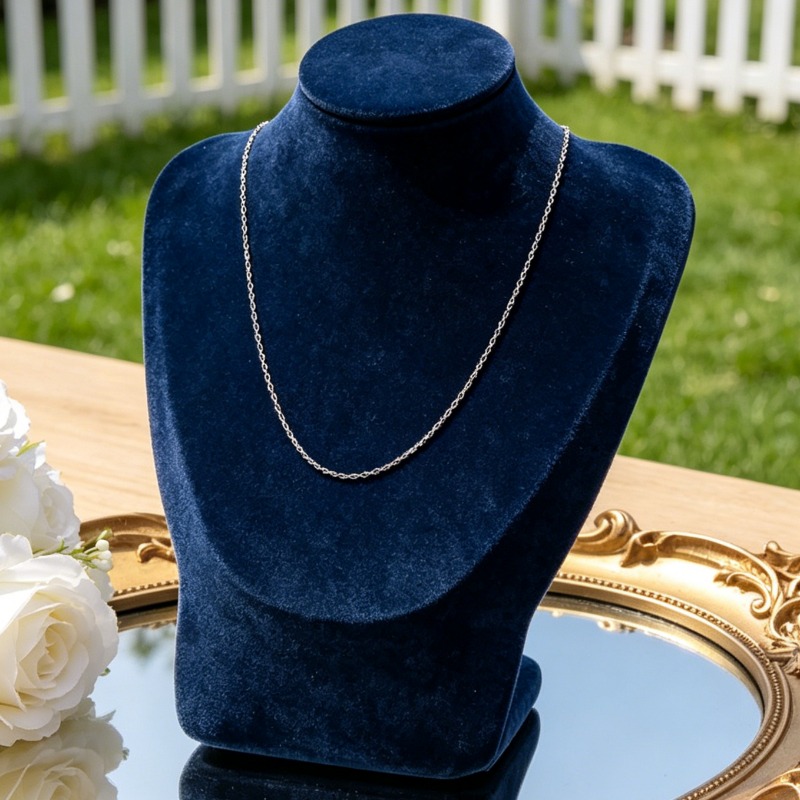 Women's Elegant Minimalist Silvery O-Link Chain Necklace
