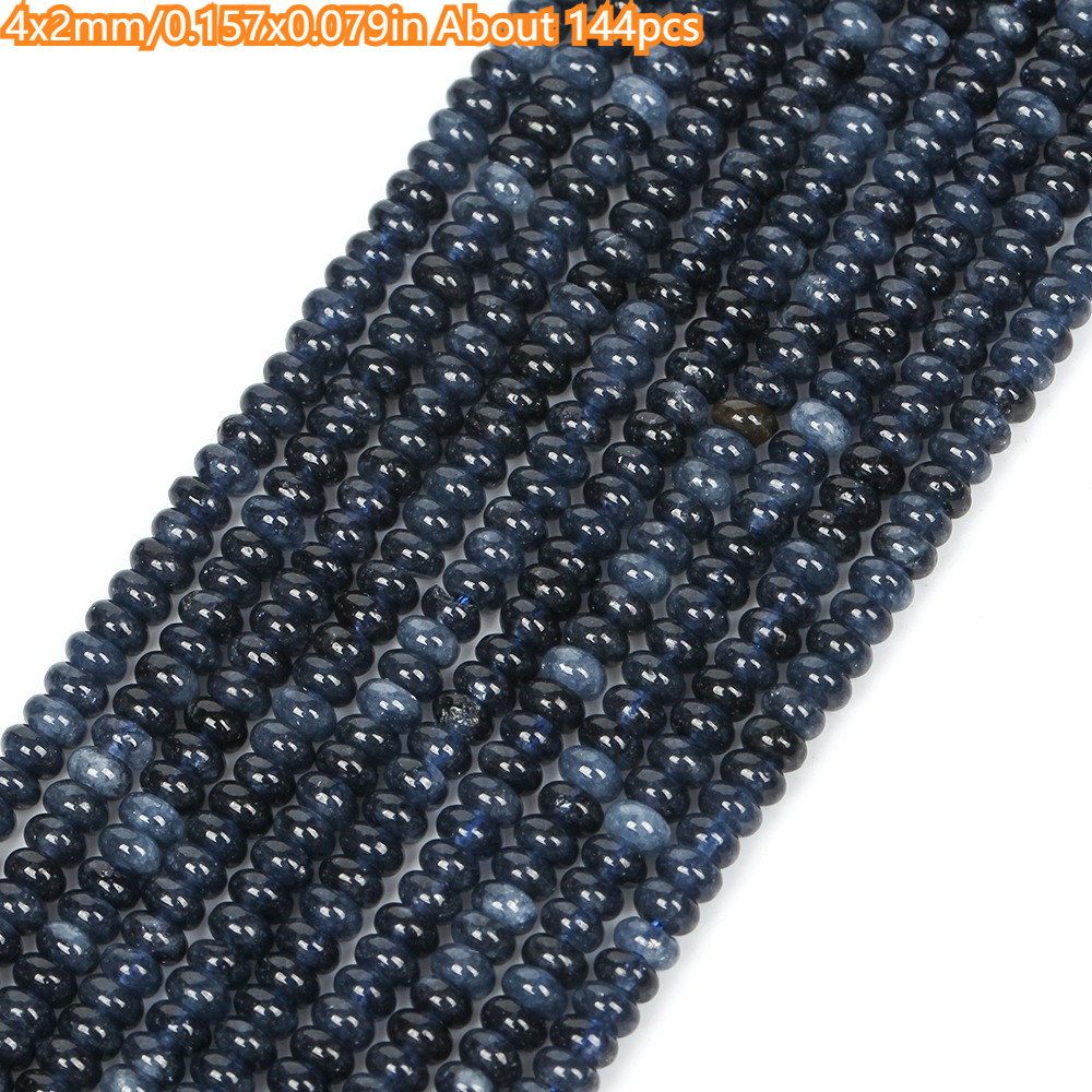 TEMU Perles & Assortiments de Perles 1 de Perles Rondelles en Calcédoine Bleu Foncé pour Création de Bijoux DIY Collier Bracelet Matériel Décoratif