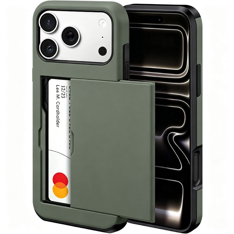 TEMU Phone Case - Wallet Card Slot Sliding Pocket Double-layer Case For Iphone 18 Pro Max/18 Pro/17 Pro Max/16 Pro/15 Pro Max/14/13/12 Pro Max