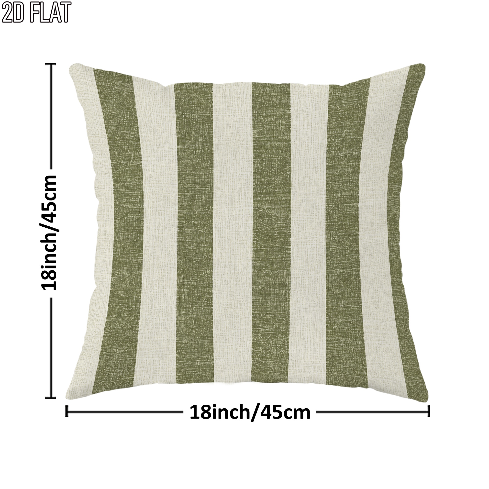 TEMU Fundas de cojín modernas navideñas 2D de 1 pieza a rayas, verde y beige, fundas de cojín decorativas y acogedoras, impresión a una cara para ,