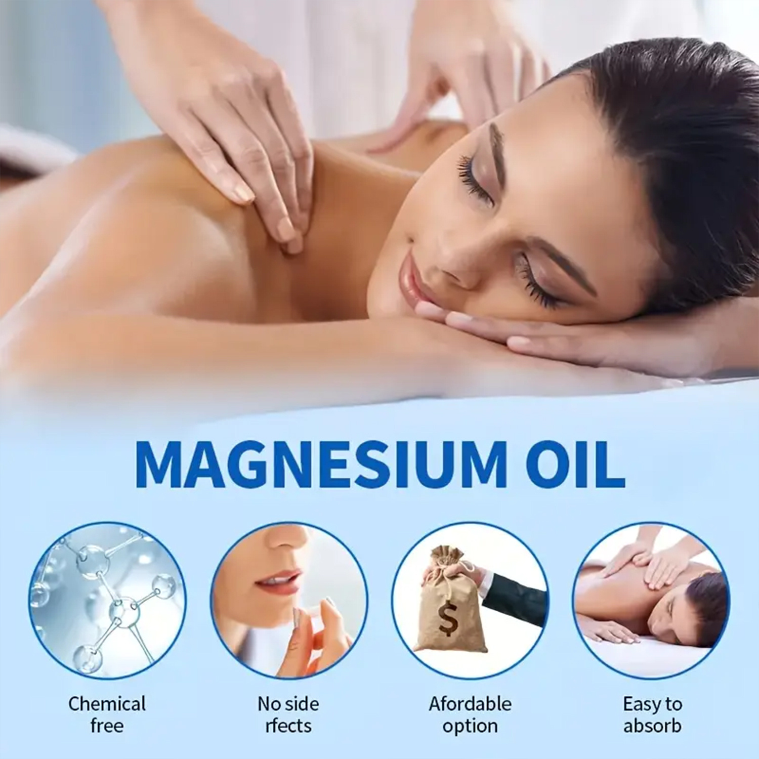 Magnesium Oil Designed for The Care of Muscles And Joints - Quickly Absorbed, Provides, Free from Alcohol And Fragrances, a Natural Solution Suitable for Athletes And Older Adults, for All Light Beige Skin Types