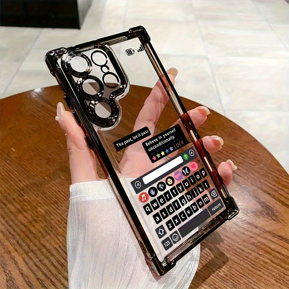 a simple keyboard phone case for chatting, compatible with samsung