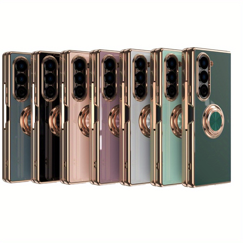 

6d Electroplated Ring Phone Case And Samsung Z Fold 6